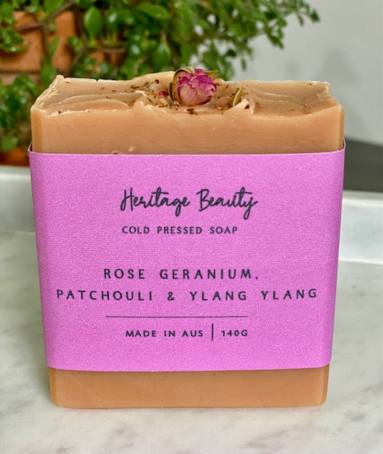 Rose Geranium, Patchouli & Ylang Ylang Soap